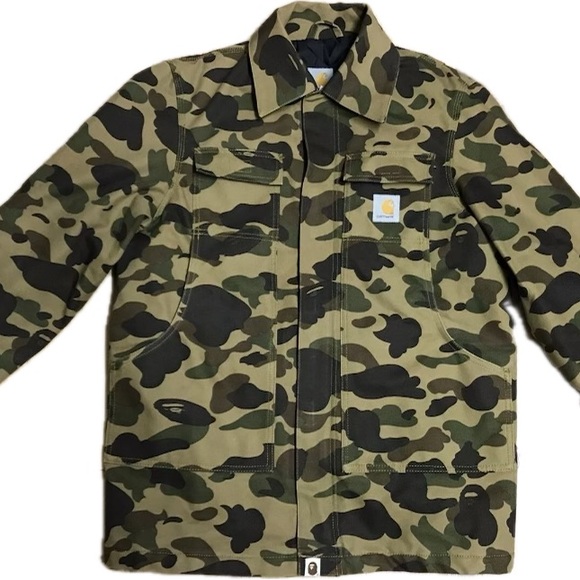 Carhartt Other - Bape X Carhartt Green and Black Camo Duck Jacket 2006 Pristine Japan